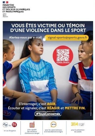 dispositifs de prévention, de signalement et d'accompagnement des victimes (ou des témoins) de violences ou de discrimination.